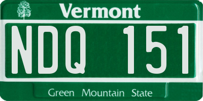 VT license plate NDQ151