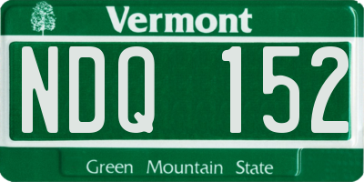 VT license plate NDQ152