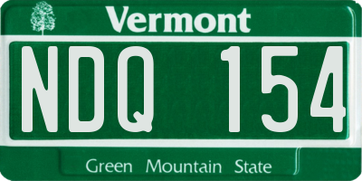 VT license plate NDQ154