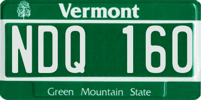 VT license plate NDQ160