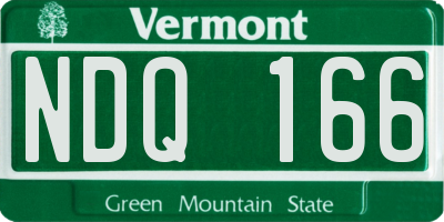 VT license plate NDQ166