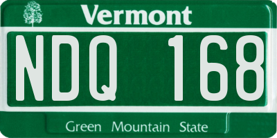 VT license plate NDQ168