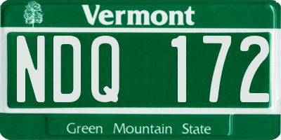 VT license plate NDQ172