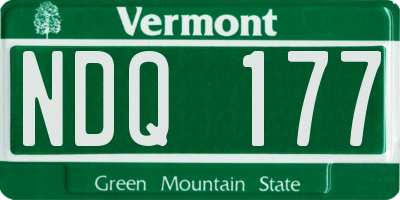 VT license plate NDQ177