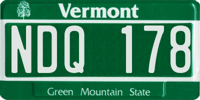 VT license plate NDQ178