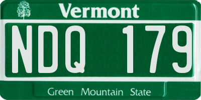 VT license plate NDQ179