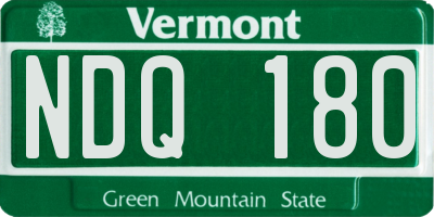 VT license plate NDQ180