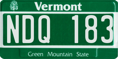 VT license plate NDQ183