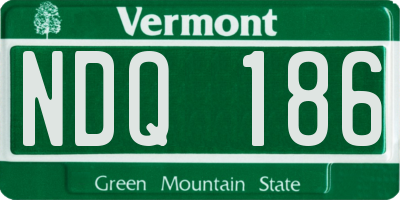 VT license plate NDQ186
