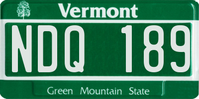 VT license plate NDQ189