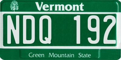 VT license plate NDQ192