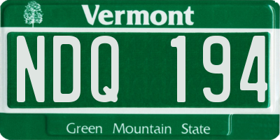 VT license plate NDQ194