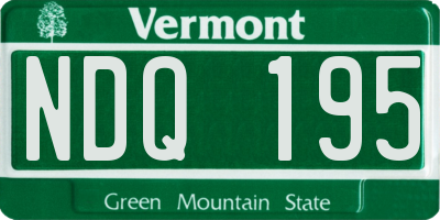 VT license plate NDQ195