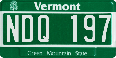 VT license plate NDQ197