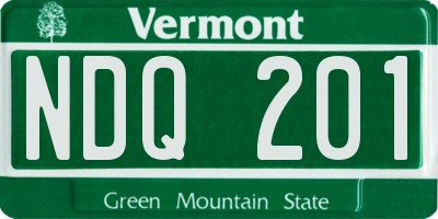 VT license plate NDQ201