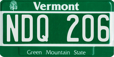 VT license plate NDQ206