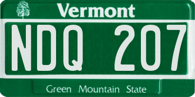 VT license plate NDQ207