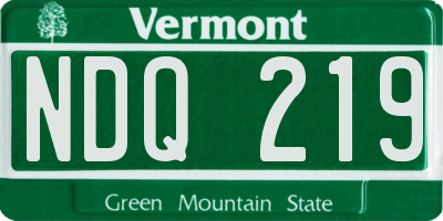 VT license plate NDQ219