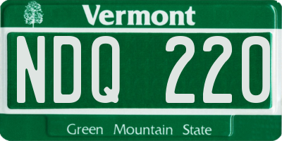 VT license plate NDQ220