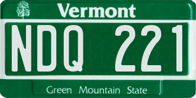 VT license plate NDQ221