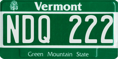 VT license plate NDQ222
