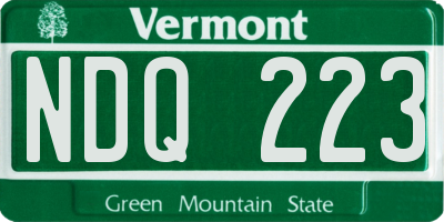 VT license plate NDQ223