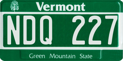 VT license plate NDQ227