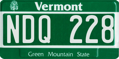 VT license plate NDQ228