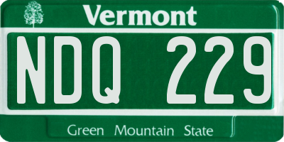 VT license plate NDQ229