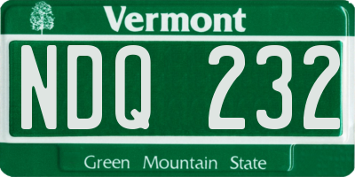 VT license plate NDQ232