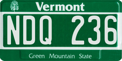 VT license plate NDQ236