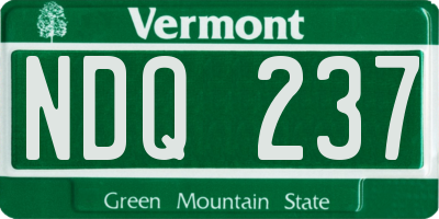 VT license plate NDQ237