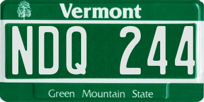 VT license plate NDQ244