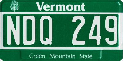 VT license plate NDQ249