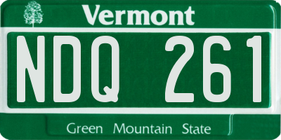 VT license plate NDQ261