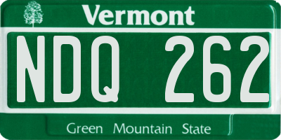 VT license plate NDQ262