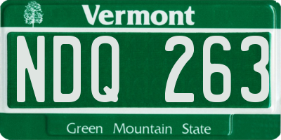 VT license plate NDQ263