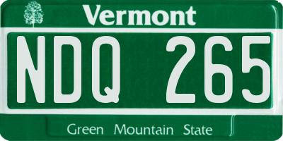 VT license plate NDQ265