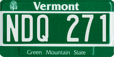 VT license plate NDQ271