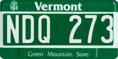 VT license plate NDQ273