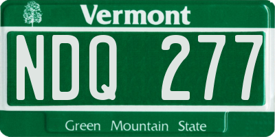 VT license plate NDQ277