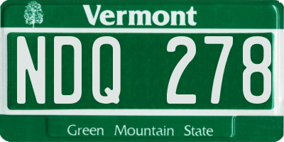 VT license plate NDQ278