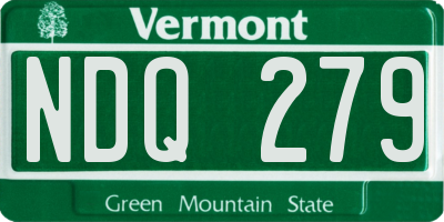 VT license plate NDQ279