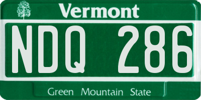VT license plate NDQ286