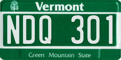 VT license plate NDQ301