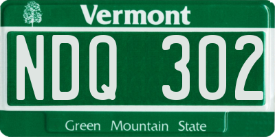 VT license plate NDQ302