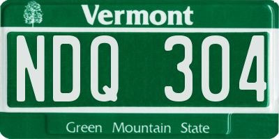 VT license plate NDQ304