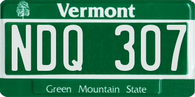 VT license plate NDQ307