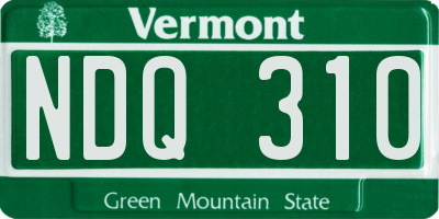VT license plate NDQ310