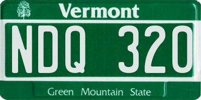 VT license plate NDQ320
